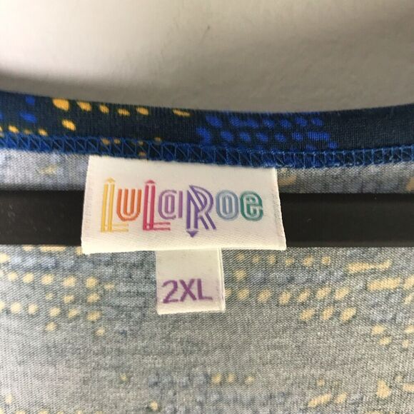 LuLaRoe Nicole Womens Size 2XL Fit & Flare Dress Triangle Geometric Modest Work - Picture 5 of 11